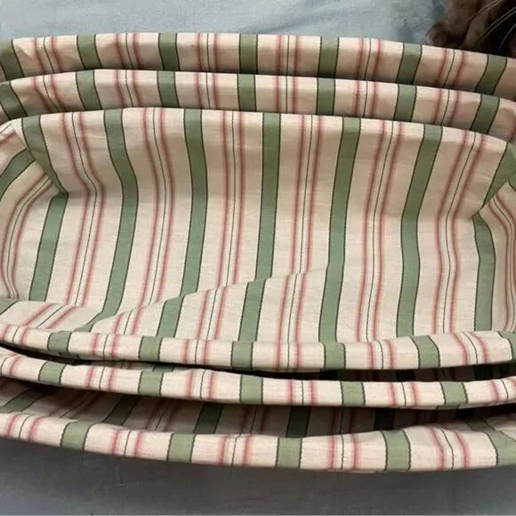 Set of 3 Peterboro Fabric Lined Baskets Storage